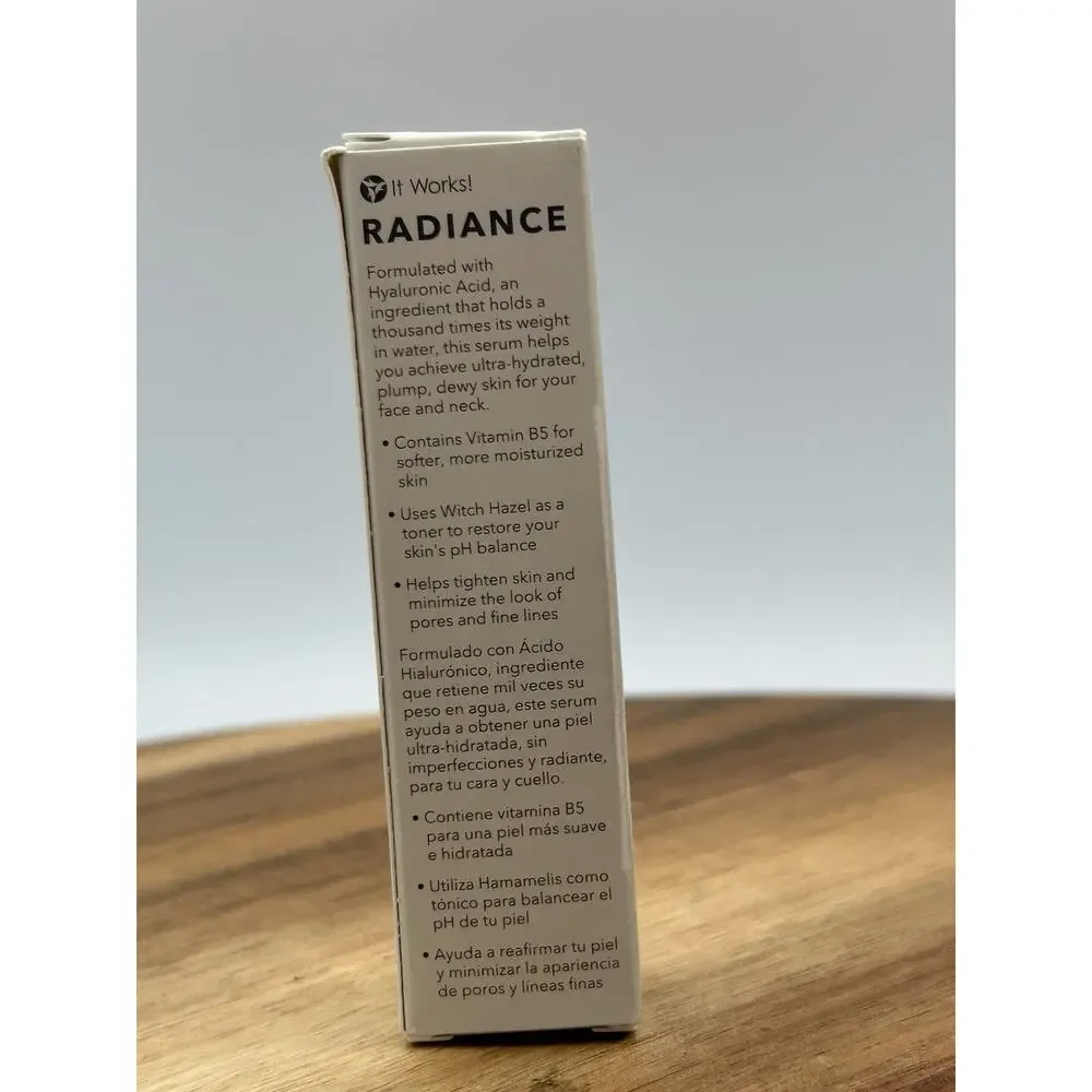 It Works! Radiance Hyaluronic Acid Serum 15mL 0.51oz Face & Neck Hydrating New